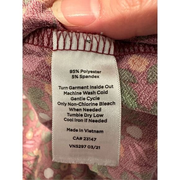 Talbots Red Floral Tie Waist Midi Dress Size 1X - Picture 7 of 7